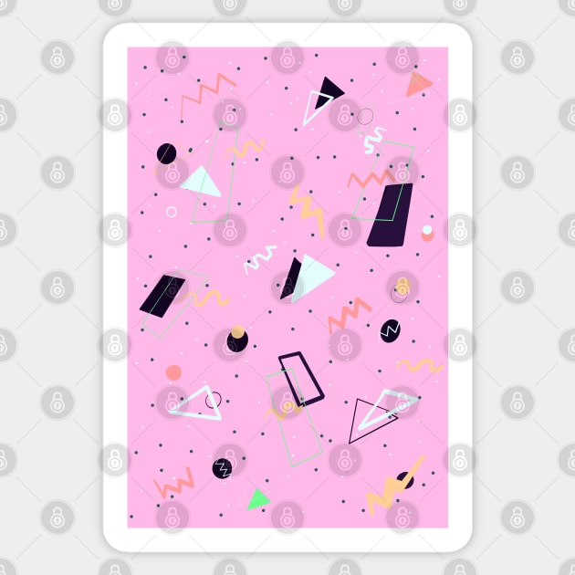 80s Retro Geometric Shapes Sticker by WBArtwork